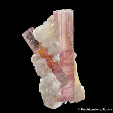 Elbaite with Stilbite
