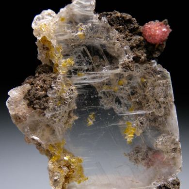 Shigaite in Selenite, Rhodochrosite