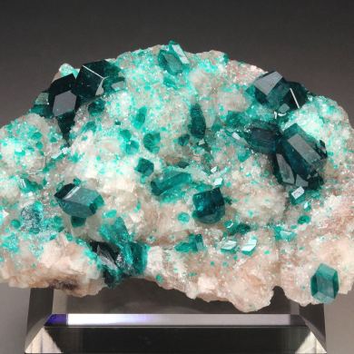 gemmy DIOPTASE, CALCITE