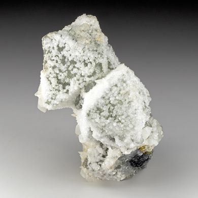 Quartz, Calcite on Fluorite
