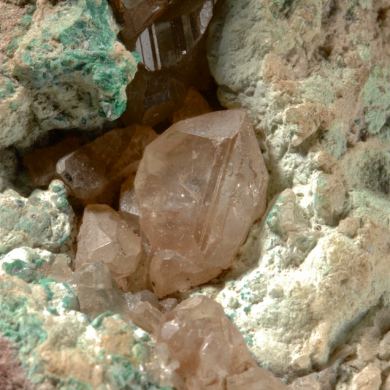 Cerussite with Malachite, Deviline etc. Vintage