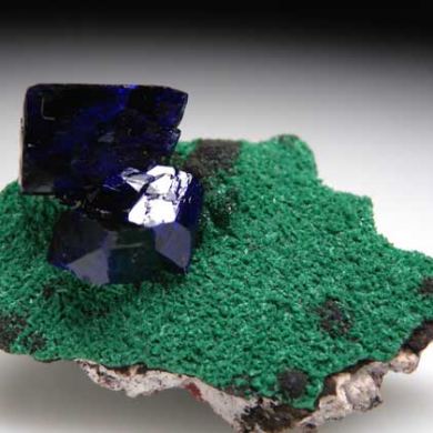Azurite with Malachite