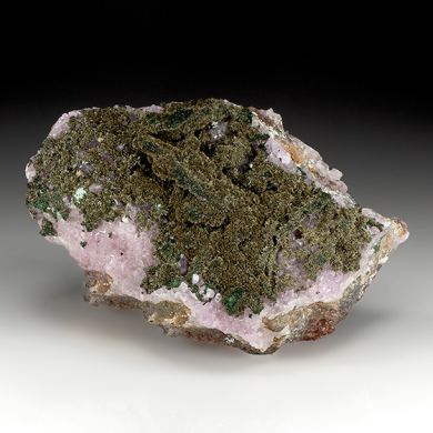 Kolwezite with Malachite, Calcite