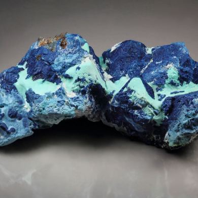 SHATTUCKITE pseudomorph after DIOPTASE after CALCITE, CHRYSOCOLLA