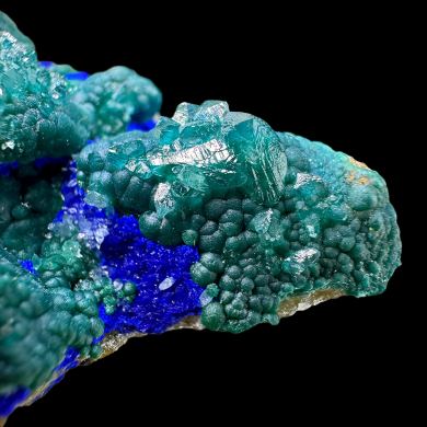 Rosasite, azurite, smithsonite
