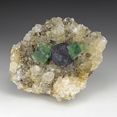 Fluorite with Galena, Quartz