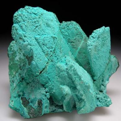 Rosasite after Malachite after Azurite (R)
