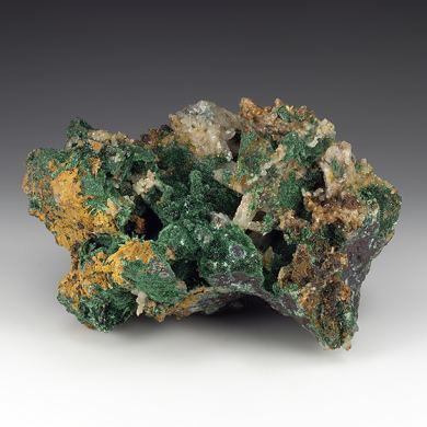 Malachite with Quartz