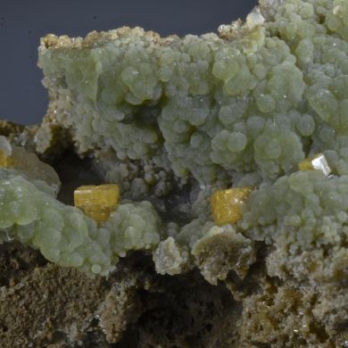 Mimetite with Wulfenite and Calcite