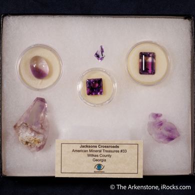Quartz var. Amethyst (Rough & Cut set)