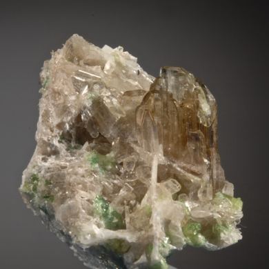 Diopside (gem clear) with green Vesuvianite