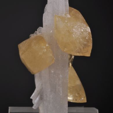 Calcite crystals on Celestite spray