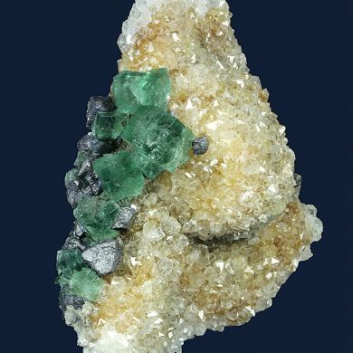 Fluorite and Galena on Quartz