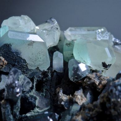 Cerussite - blue-green inclusions