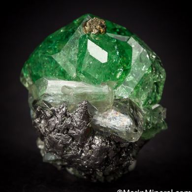 Tsavorite with Diopside, Pyrite