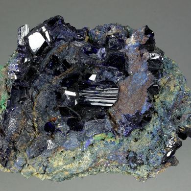 Azurite with Malachite