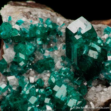 Dioptase and Calcite