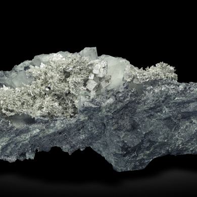 Silver with Löllingite and Calcite