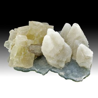 Barite with Quartz, Calcite