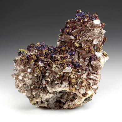 Chalcopyrite with Hematite, Calcite