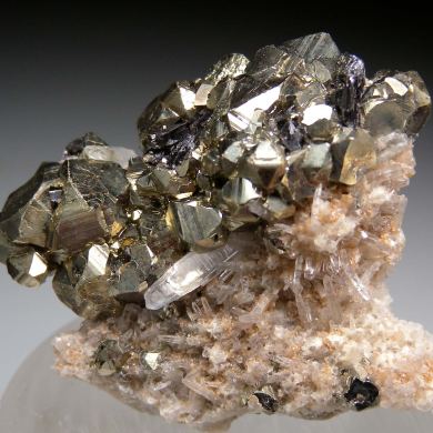 Pyrite on Quartz
