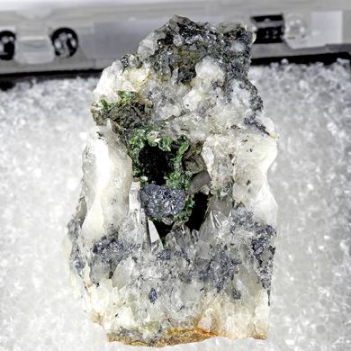 Olivenite with Tetrahedrite, Quartz
