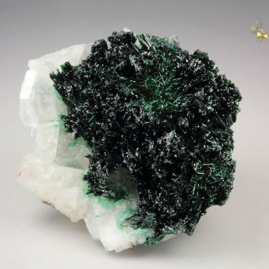 crystallized MALACHITE, CALCITE