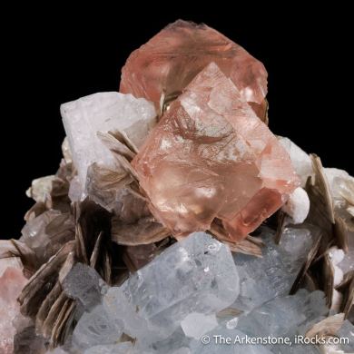 Fluorite with Beryl var. Aquamarine, Muscovite and Albite