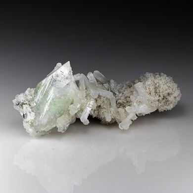 Apophyllite-KF with Stilbite, Quartz