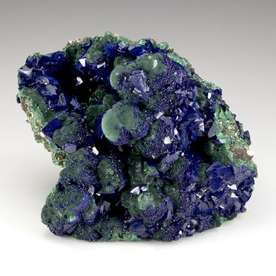 Azurite with Malachite