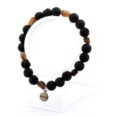 Andalusite from USA + Lava Bracelet 8 mm Beads.