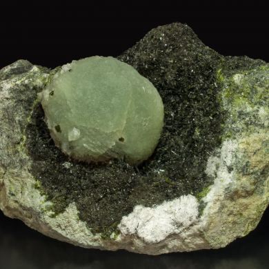 Prehnite with Epidote and Ferro-actinolite