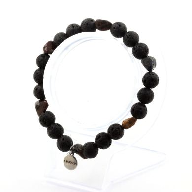 Pietersite from USA + Lava Bracelet 8 mm Beads.