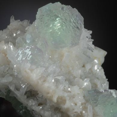 Fluorite on Quartz and Calcite, Ex. Szenics collection