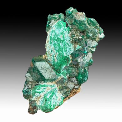 Malachite pseudomorph with Dioptase