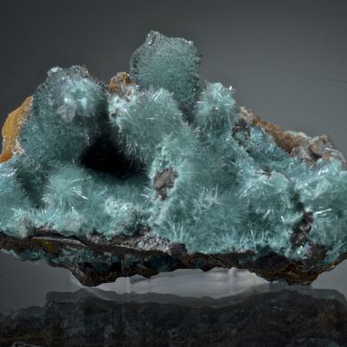 Rosasite with Aurichalcite and Calcite