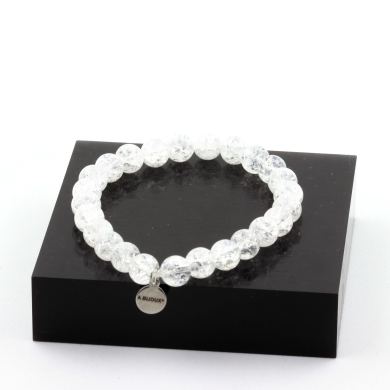 Cracked Quartz from Brazil Bracelet 8 mm Beads.