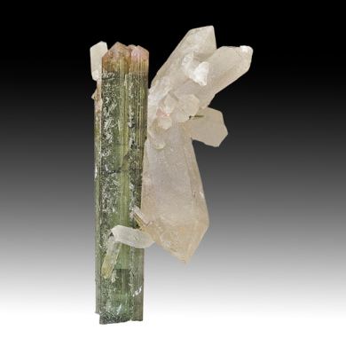 Elbaite with Quartz, Lepidolite