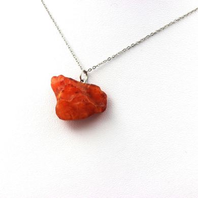 Raw Carnelian Necklace. 30.02 ct.