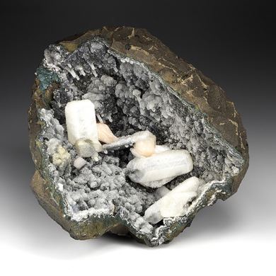 Calcite with Quartz, Stilbite