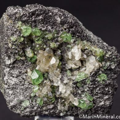 Tsavorite, Diopside on Graphite