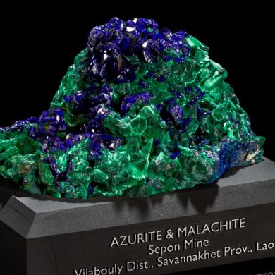 Azurite on Malachite from Laos