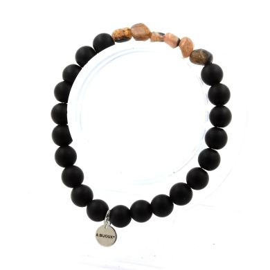 Andalusite from USA + Matte black Onyx Bracelet 8 mm Beads.