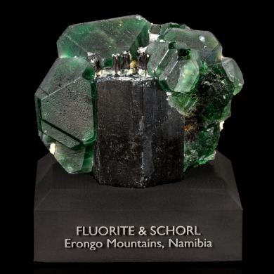 Fluorite on Schorl from Erongo