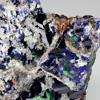 Cerussite with Azurite, Malachite