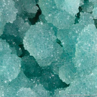 Quartz on Chrysocolla on Calcite