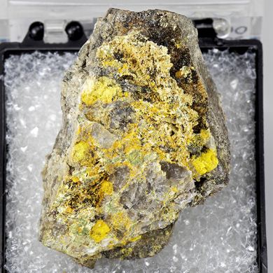 Clinobisvanite with Chlorapatite, Andradite, Quartz
