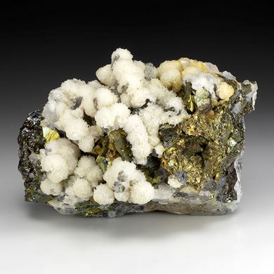 Calcite with Chalcopyrite, Quartz