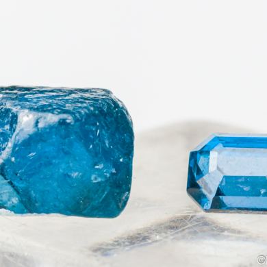 Gahnite rough and cut
