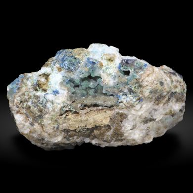 Cuprodongchuanite with Hemimorphite and Veszelyite